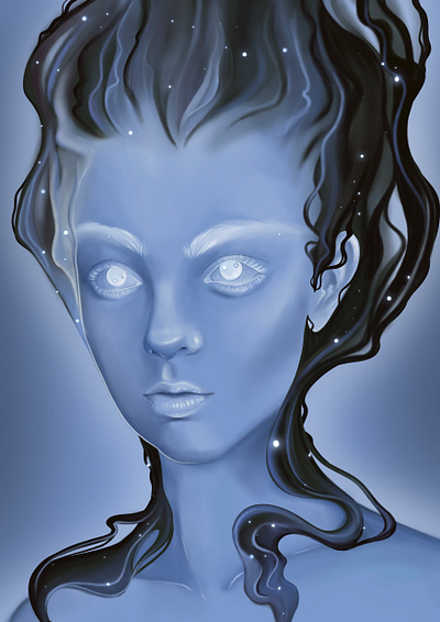 Blue Flame digital art digital drawing graphic design portrait procreate