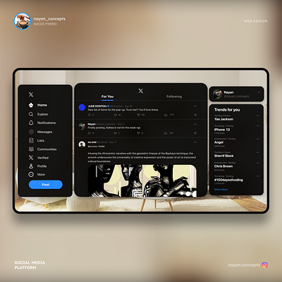 X Spatial Ui Design figma spatial ui twitter twitter spatial design twitter ui design ui x spatial design x ui design
