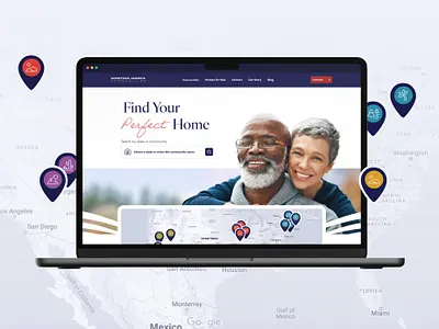 Hometown America Website Design graphic design housing identity real estate retirement ui ux web design