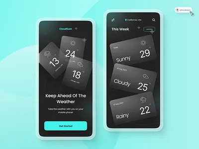 Weather Forecast App 3d animation art branding digitaldesign flatdesign graphic design icon illustration innovationsync landing page logo mobile motion graphics nft product design typography ui vector webdesign