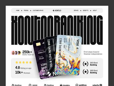 XONTLO. Header Exploration bank bank card banking banking website credit card digital banking finance financial financial services fintech fintech website header landing page mobile banking online banking web web design website