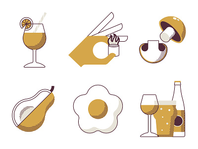Menu Icons design food geometric icon illustration menu vector