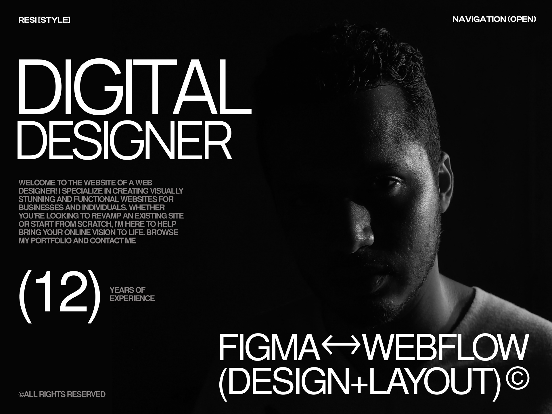 Web Design(UX+UI) For Digital Designer Resistyle By Vahan B. | UX/UI ...