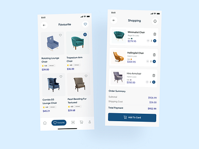 Furniture Mobile App -Favorite, Shopping page chairs convertiblefurniture custommade favoritefurniture furnituredesign furnitureshop furnitureshopping leatherfurniture livingroom mobileapp modernfurniture outdoorfurniture smartfurniture sofas ui uiuxdesign ux vintagefurniture woodenfurniture