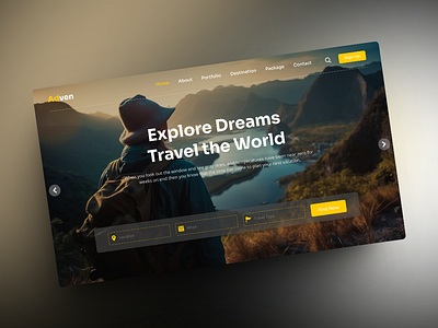 Adven- Travel Agency Landing Page design header landing landing page ui uiux ux website design website ui