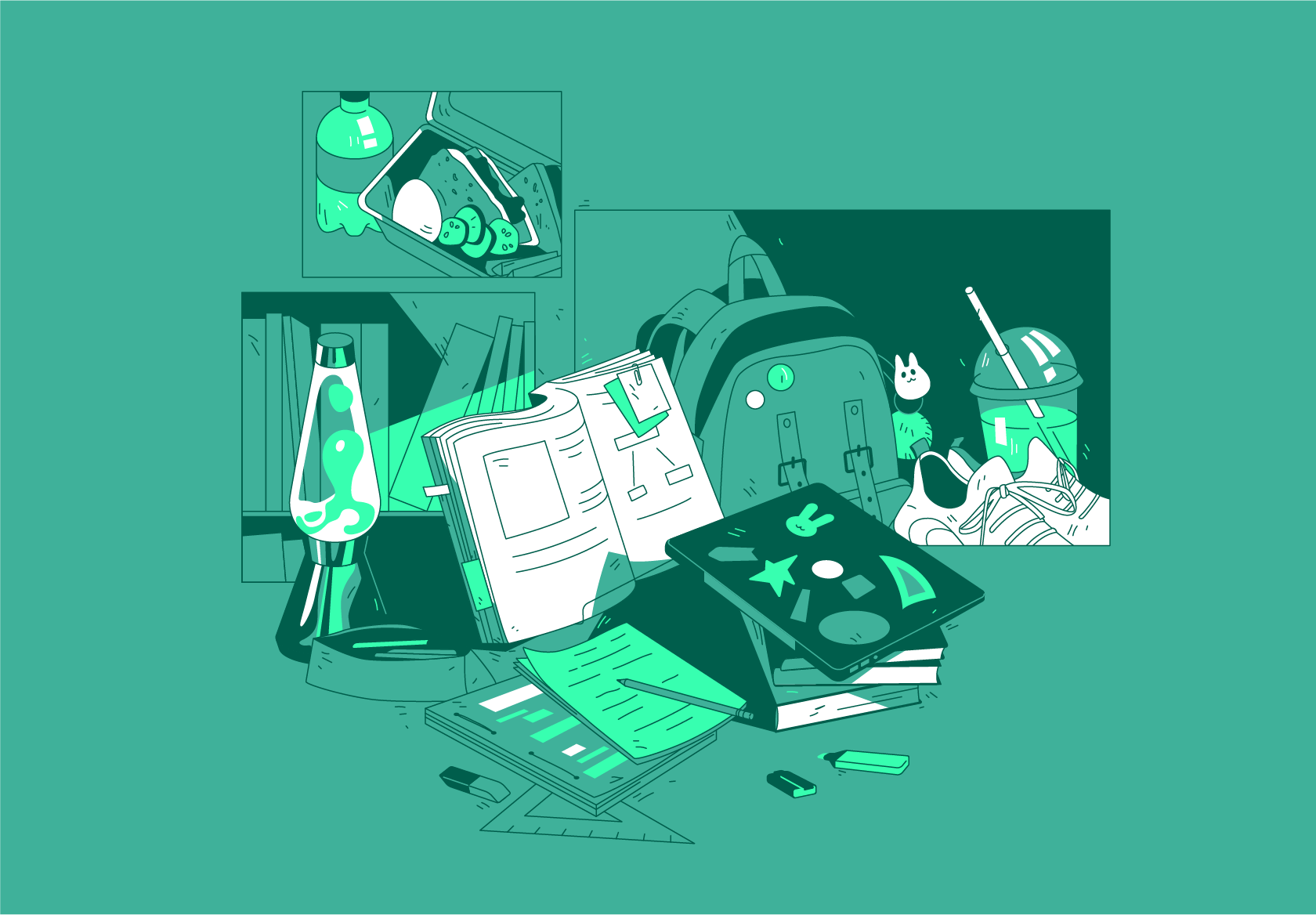 Student stationary design graphic design illustration shcool student vector web design
