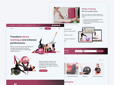 Website Page Design for Yoga & Ballet Classes app branding design graphic design landing page prototype typography ui web design