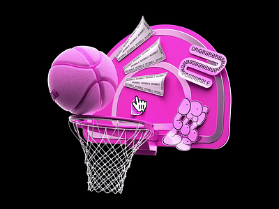 Dribbble 3D logo. Animation for website. 3d 3d animation after effects animation ball basketball cinema4d design dribbble icon logo lottie social ui