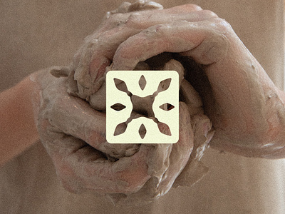Pottery branding design geometric graphic design illustration logo pottery tile vintage
