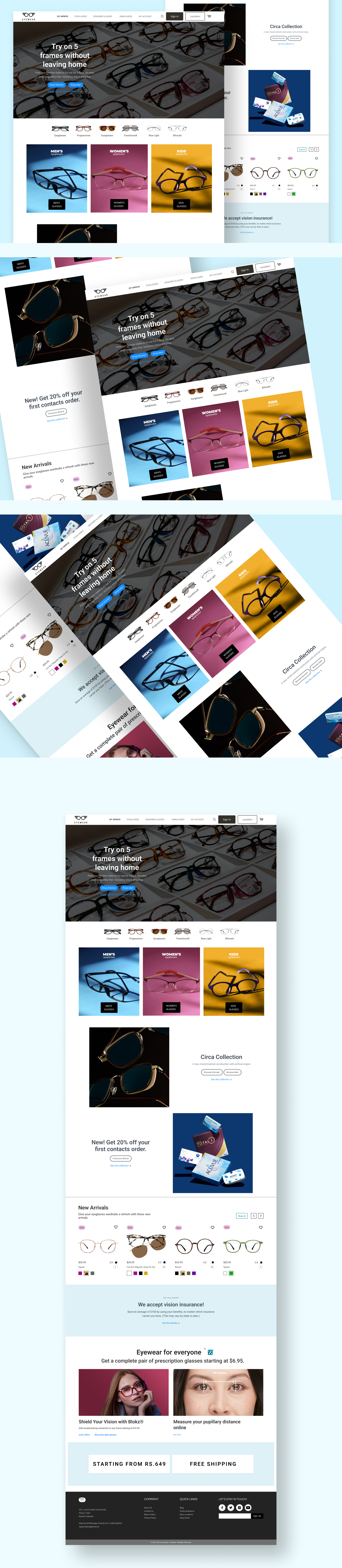E commerce Landing Page branding designing e commerce e commerce design e commerce landing page ecommerce store eye glasses store graphic designing landing landing page landing page design ui design uiux user experience user interface ux design website designing
