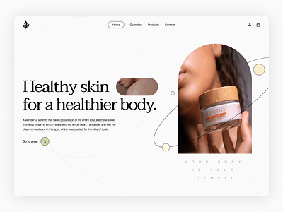 Cosmetic Skincare Natural Website Landing Page Inspiration above the fold cosmetic landing minimal natural skincare ui ux website