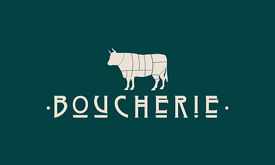 Boucherie - Butcher shop logo branding butcher cow design food graphic design iconic italian italy logo minimal restaurants rustic vector verona