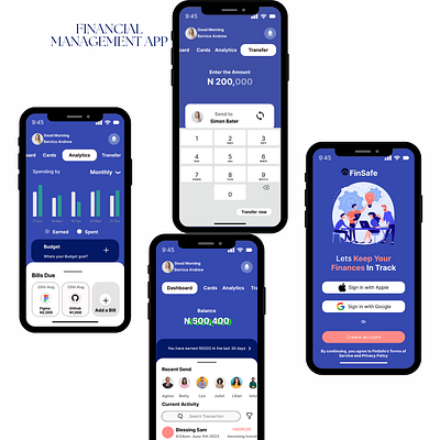 Financial management app animation graphic design mobile app ui