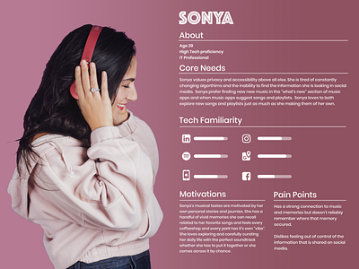 User Persona Design figma music persona design persona design ui uiux design user experience design user interface design user persona ux