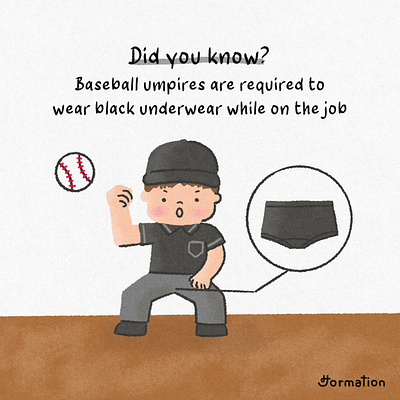 Baseball umpires are required to wear black underwear baseball cartoon digital art digital illustration drawing fun fact illustration procreate sport sports umpire