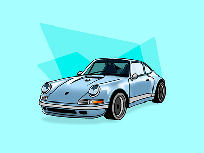 Porsche 911 Illustration 911 blue car illustration porsche