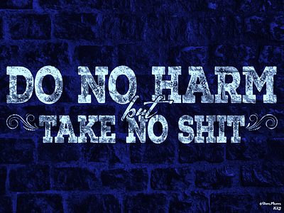 DO NO HARM but take NO SHIT design digital grafitti effects graphic design illustrator photoshop poster typography