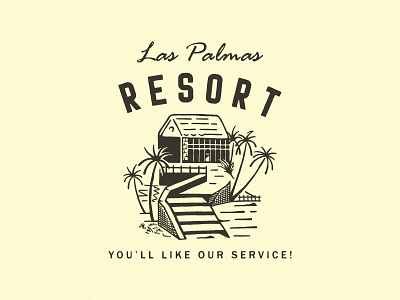 LAS PALMAS - T-SHIRT DESIGN appareldesign artwork branding graphic design illustration lettering logo resort tshirt design vintage design