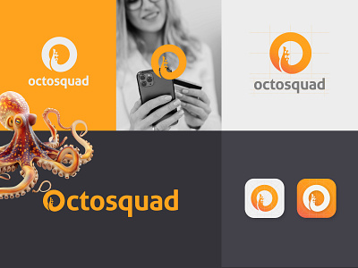 Design Logo for Octosquad brand branding circle clean design graphic design icon illustration kraken logo minimal octopus typography vector