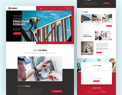 Jobest design job agency layout modern red ui ux web webdesign website