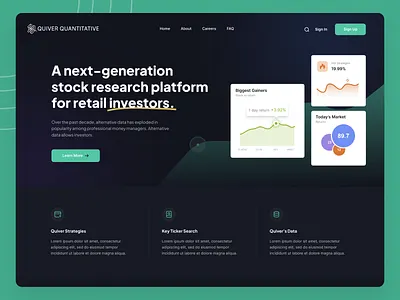 Quiver: Landing Page agency branding caviar components design graphic design illustration logo new pupular ui ux vector web web design website