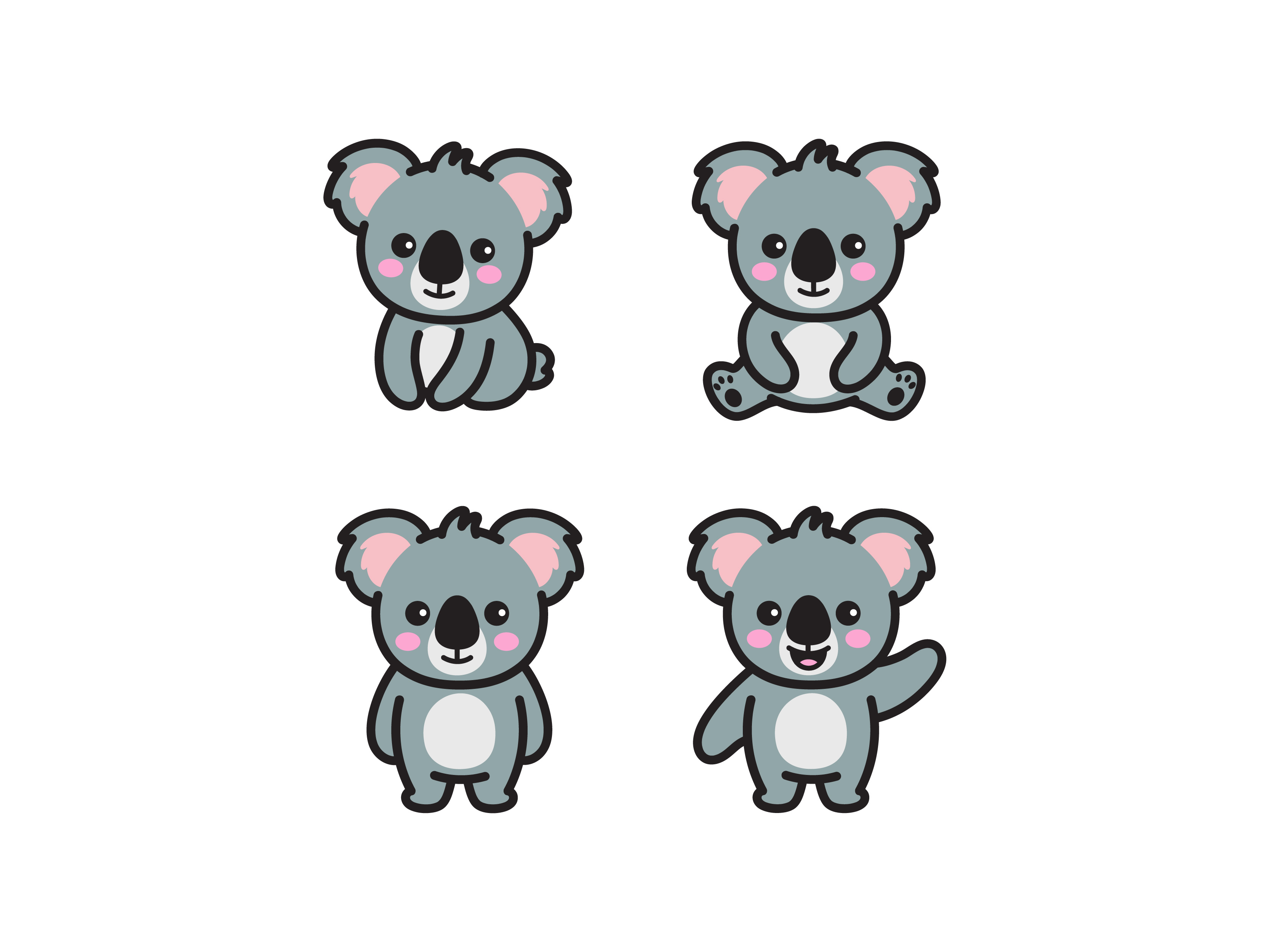 Baby Koala Set babykoala cute doodle illustration koala vector