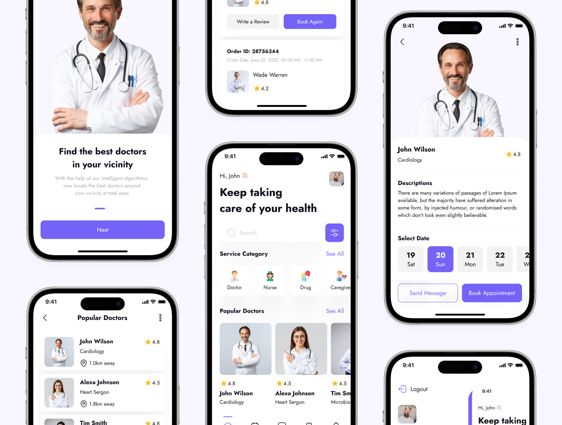 Doctor App UI by Danishali on Dribbble