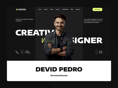 Pedro - Personal Portfolio/CV PSD Template agency blog clean creative cv morden personal portfolio portfolio resume