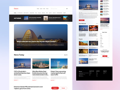 News Website Design UI article blog clean website creative design feed information landing page news news landing page news website newspaper story ui ux web website