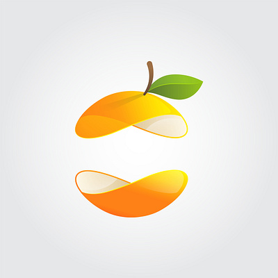 Orange fruit sphere green and orange leaf logo 3d sphere shape brand design fruit graphic design illustration logo logos logotype orange orange logo vector