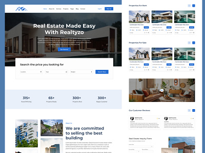 Real Estate Website Landing page home house landing page mordern home real estate