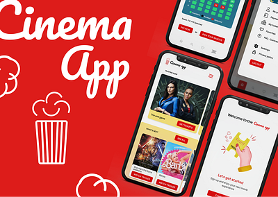 Cinema App UI design app apptheater branding cinema cinemapp graphic design interfface logo movieapp movies presentation ui uiux