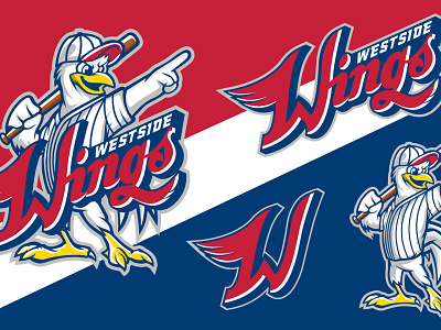 Westside Wings baseball baseballlogo baseballmascot baseballteam character characterdesign characterlogo chicken chickenlogo graphic design logo logodesign mascotlogo modernlogo roasterchicken roasterlogo