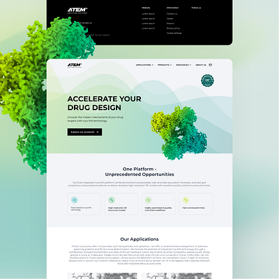 Landing page for biotech company biotech branding consumer e commerce figma lab landing page molecule science ui user interface vector website