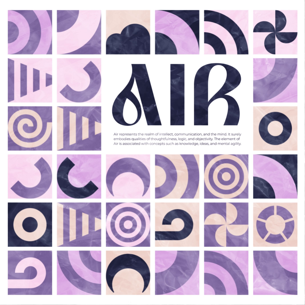 Air Pattern 4elements air branding color palette graphic design pattern pattern design pink purple visual identity