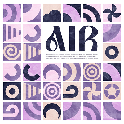 Air Pattern 4elements air branding color palette graphic design pattern pattern design pink purple visual identity