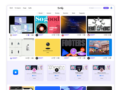 Bumbly (update) affinity behance bumbly design dribbble dribbble redesign logo media redesign réseaux social ui update web