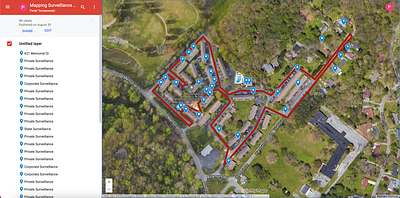 Neighborhood Surveillance Map // googlemaps map mapping surveillance
