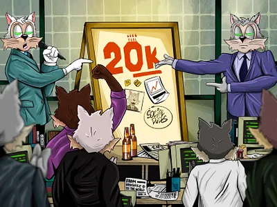 From Wall Street to Web 3 - Illustration cartoon crypto graphic design illustration