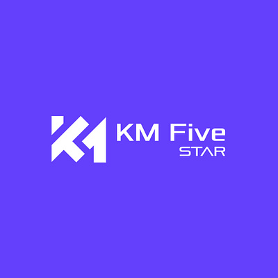 KM Five Star Wordmark Logo Design graphic design logo logo design wordmark logo