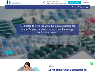 Shree Harikrushna International medical website pharma theme