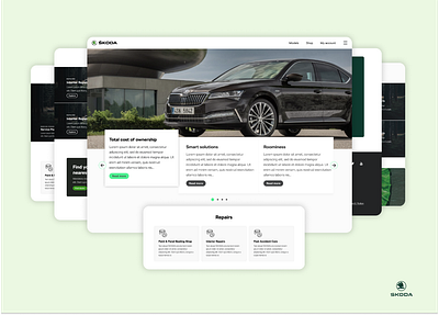 Skoda website redesign cars design figma illustrator mobile design motoring photoshop prototype ui design web design website