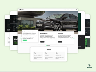 Skoda website redesign cars design figma illustrator mobile design motoring photoshop prototype ui design web design website