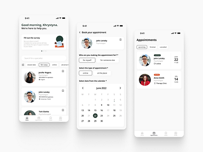 together. Mental Health and Therapy App app design health care mobile design therapy ui ui design ux