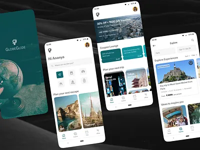 Efficient Travel Planning App Concept book booking branding cars concept design experience flights globe graphic design hotels illustration interface logo travel travel app typography ui ux vector
