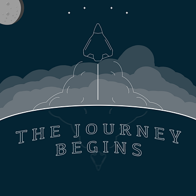 The Journey Begins graphic design logo