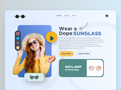 Sunglass website design app design design googles sunglass ui web design website design