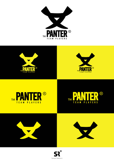 Serbian Brand Company, named Panter - without -h- apparel logo black black and yellow branding fashion logo graphic design logo minimal panther simple t shirt print yellow