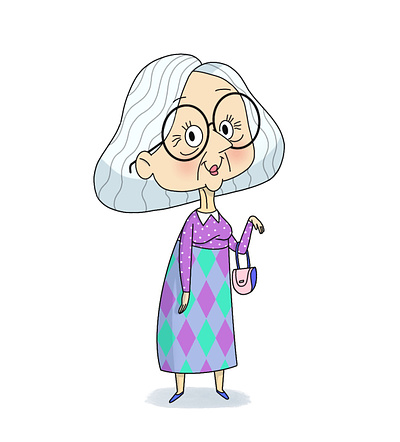 Granny's new groove animation cartoon character character design illustration lafespaceart