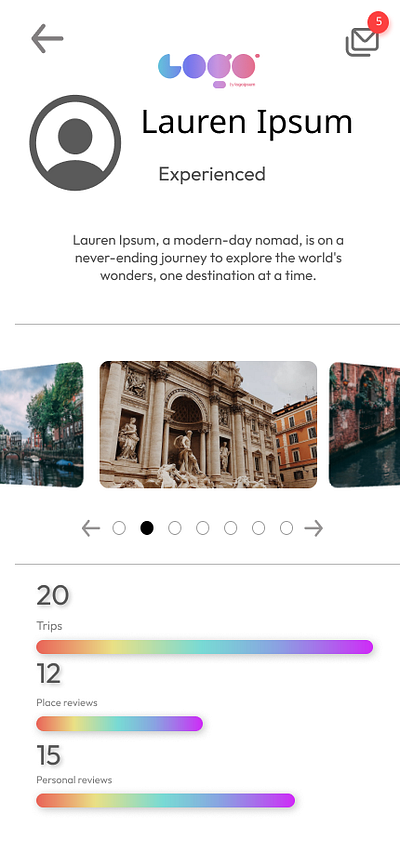 Profile Page - Daily Design Challenge app challenge daily design travel ui ux